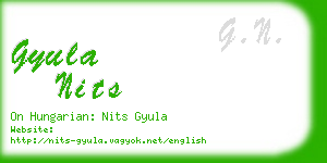 gyula nits business card